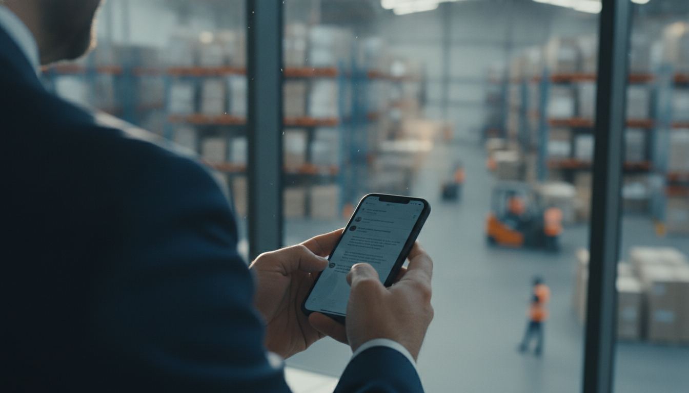 Diretor comercial recebendo alerta do ERPulse no WhatsApp